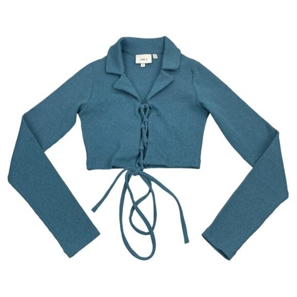 MILK IT The Ragged Priest Ridge Lace Front Crop Top Sz Small - Picture 4 of 7